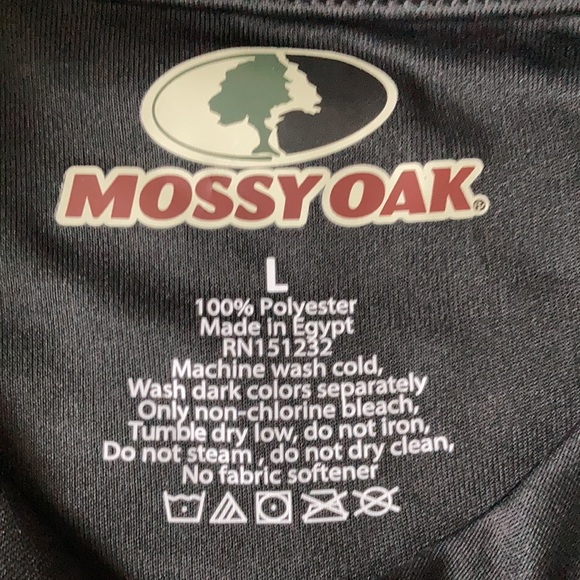 Mens Mossy Oak Short Sleeve Black & Orange Fast Drying Moisture Wicking NWT - Picture 5 of 9